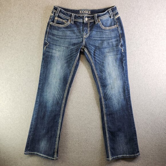 Rock And Roll Cowgirl Jeans Womens 30 Riding Bootcut Heavy Stitching Ranch - Picture 1 of 16